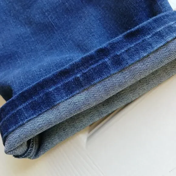 NYDJ Marilyn Straight Jeans 12 Lift Tuck dark wash blue 33W 28.5L hemmed short - Picture 4 of 16